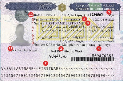 Saudi Arabia Visa Sample